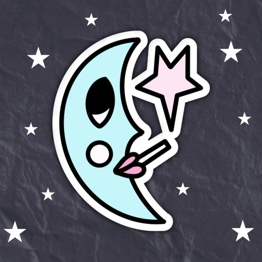 Smoking Moon Sticker