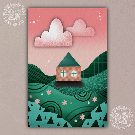 House on a Hill Print