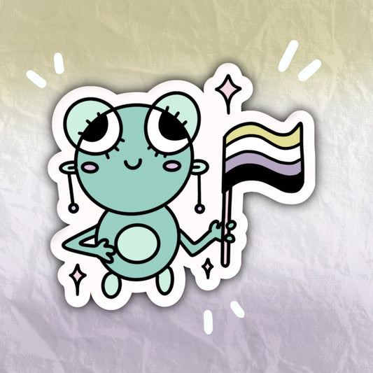 Nonbinary Frog Sticker